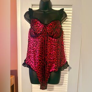 Betsy Johnson Leopard Print Women's Lingerie Bodysuit for Torrid